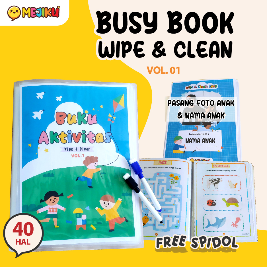 

Busy Book - Buku Aktivitas Anak Wipe & Clean Vol.01 (Worksheet aktivitas anak)