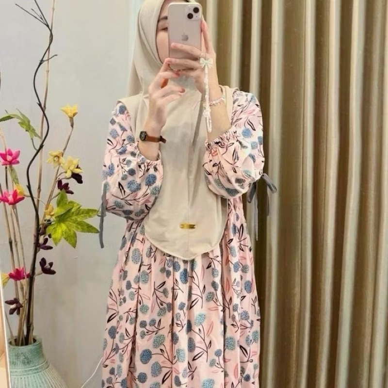 Raisya Midi Dress/Midi Rayon viscose/Baju couple IBU&ANAK/midi best seller/