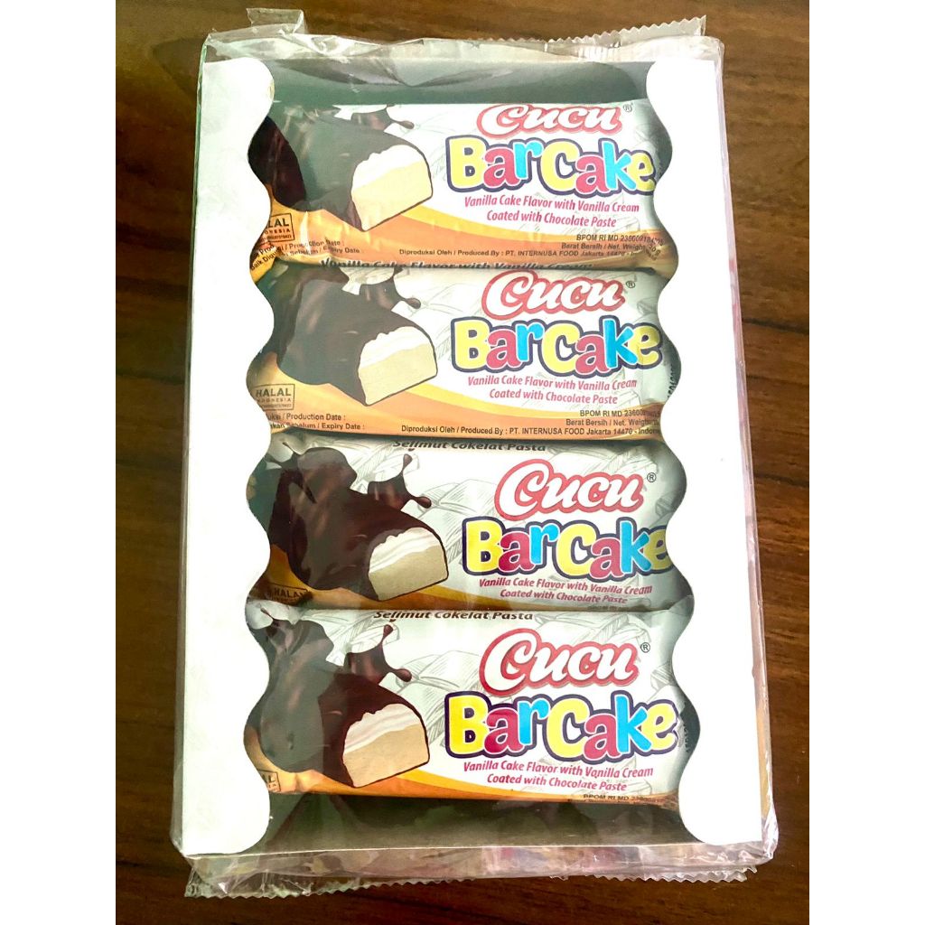 

Cucu Barcake Isi 12X20gr Cake Vanila dengan Krim Vanila Lapis Coklat Pasta