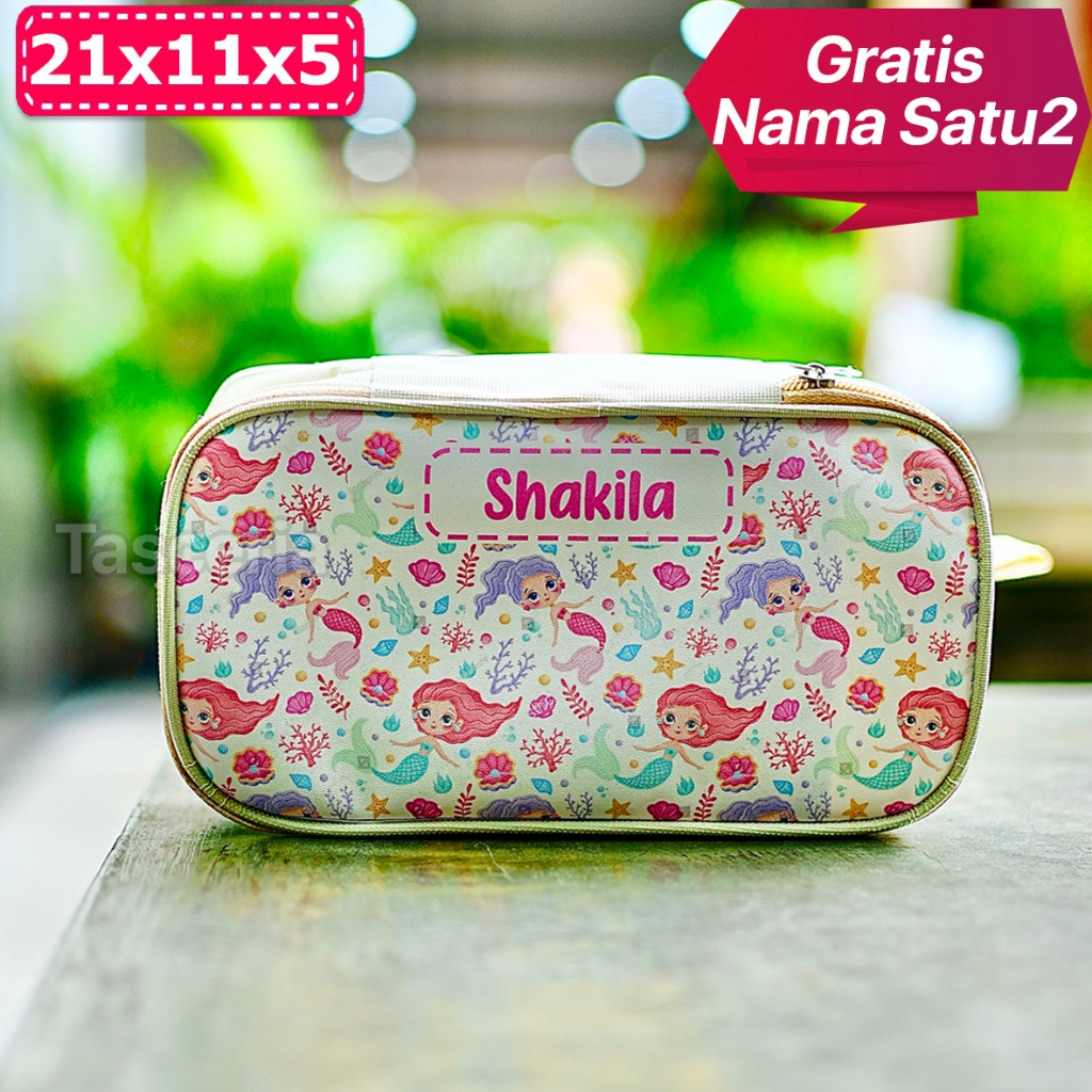 

Tempat Pensil Custom Nama Anak Gambar Mermaid / Hampers Pensil Case Custom