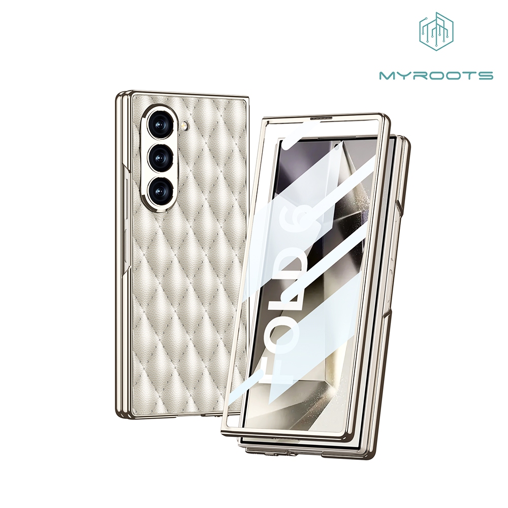 Myroots Royale Fold Case For Samsung Z Fold 7 6 5 5G Series Casing Diamond PU Protective High Qualit