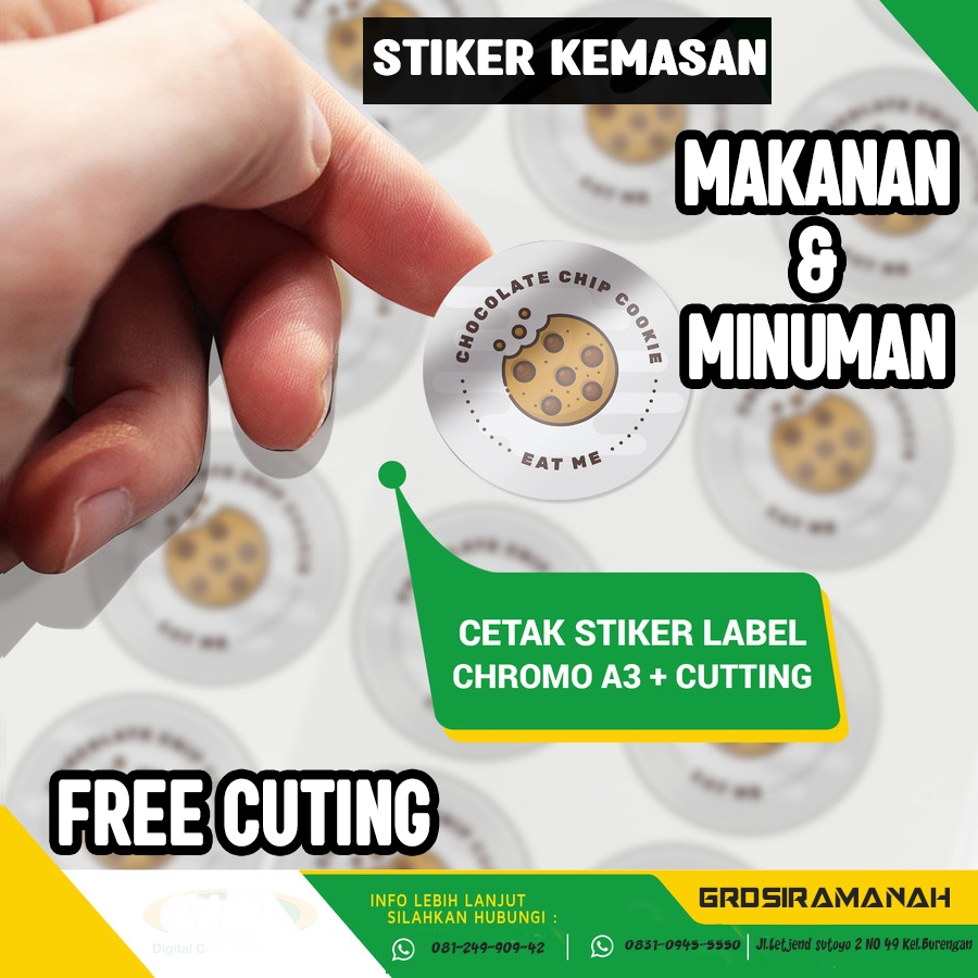 

Cetak Stiker Label Makanan / Label Kemasan + Cutting / Cetak Stiker Label Online Shop