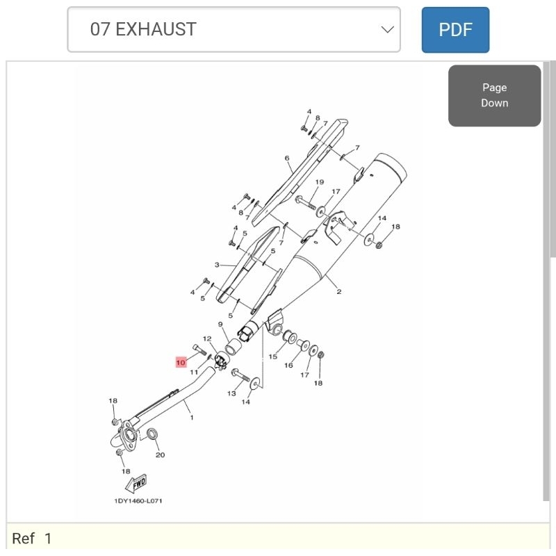 Baut sambungan knalpot Yamaha Jupiter Z1 91312-08035 ORI YGP
