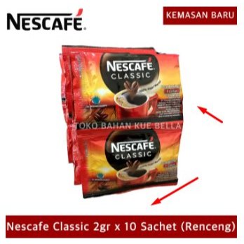 

♝ Nescafe Classic Sachet 2 gram Kopi Murni 1 pack isi 10 pcs ➤