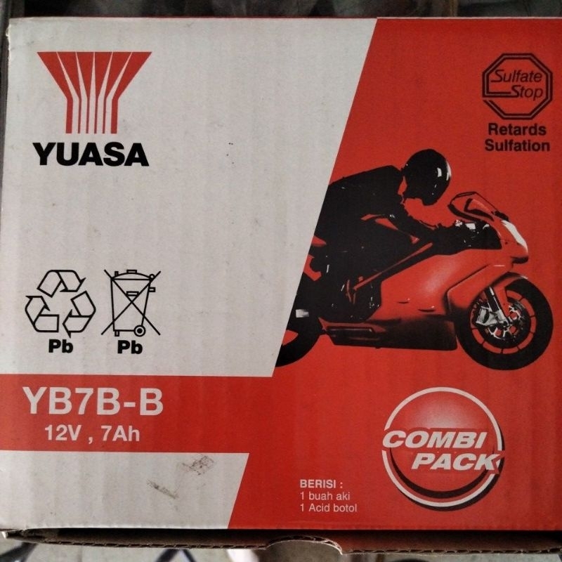 Aki Basah Yuasa Tiger YB7B 12V 7A