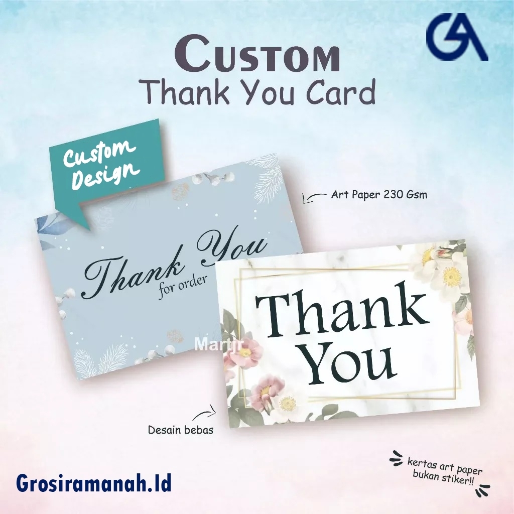 

Thank You, Wedding Card Custom Cetak Bahan Art Paper 120gsm