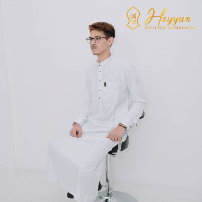 GAMIS PREMIUM HAYYUN WARNA CREAM Gamis Premium Pria Jubah Pria Gamis Slimfit Gamis Capal Model Haram