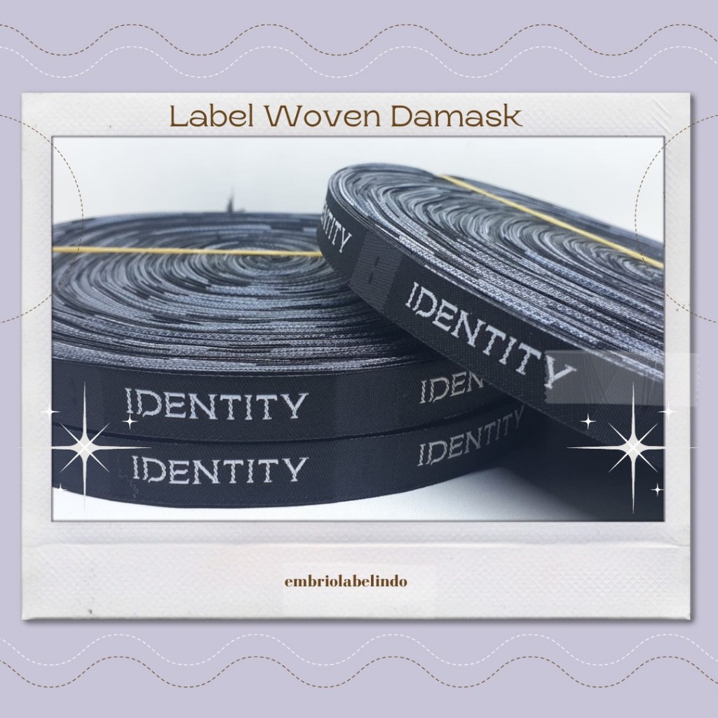 Label Woven Damask Import Premium Baju Hijab