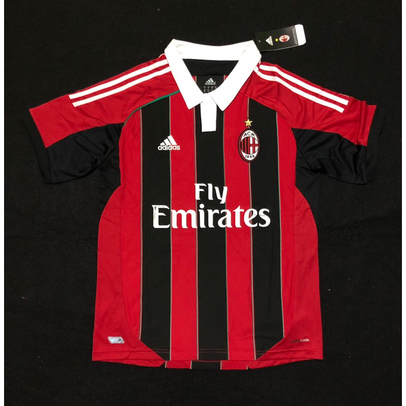 Jersey Bola Retro Ac Milan Home 2012 GO-BNWT Polyster