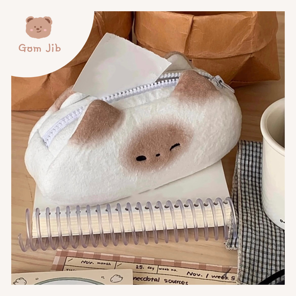 

Puffy Cat Pencil Case / Pouch Kucing Lucu / Tempat Pensil Alat Tulis / Kotak Pensil / Stationery Bag Korea GOM JIB