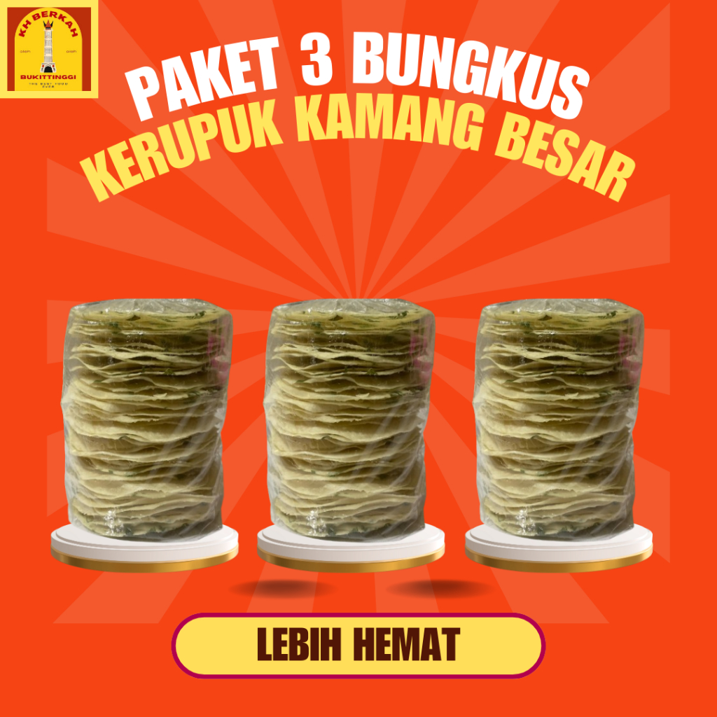 

PAKET 3 BUNGKUS KERUPUK KAMANG BESAR KHAS BUKITTINGGI