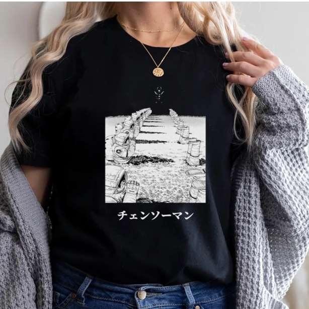 Tshirt Devil Astrounauts Kaos Chainsaw Man Anime Manga Kaos Panel Classic Darkness Devil Wibu Otaku