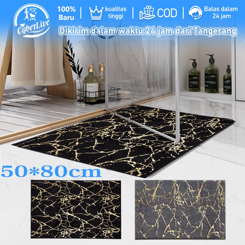 Keset Kamar Mandi Keset Lantai Bulu Keset Microfiber Bulu Halus Bawah Karet Antislip