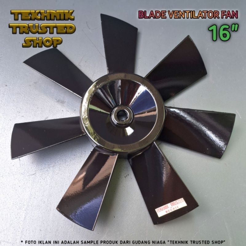 Blade ventilator axial fan 16" Baling kipas aluminium casting HITAM