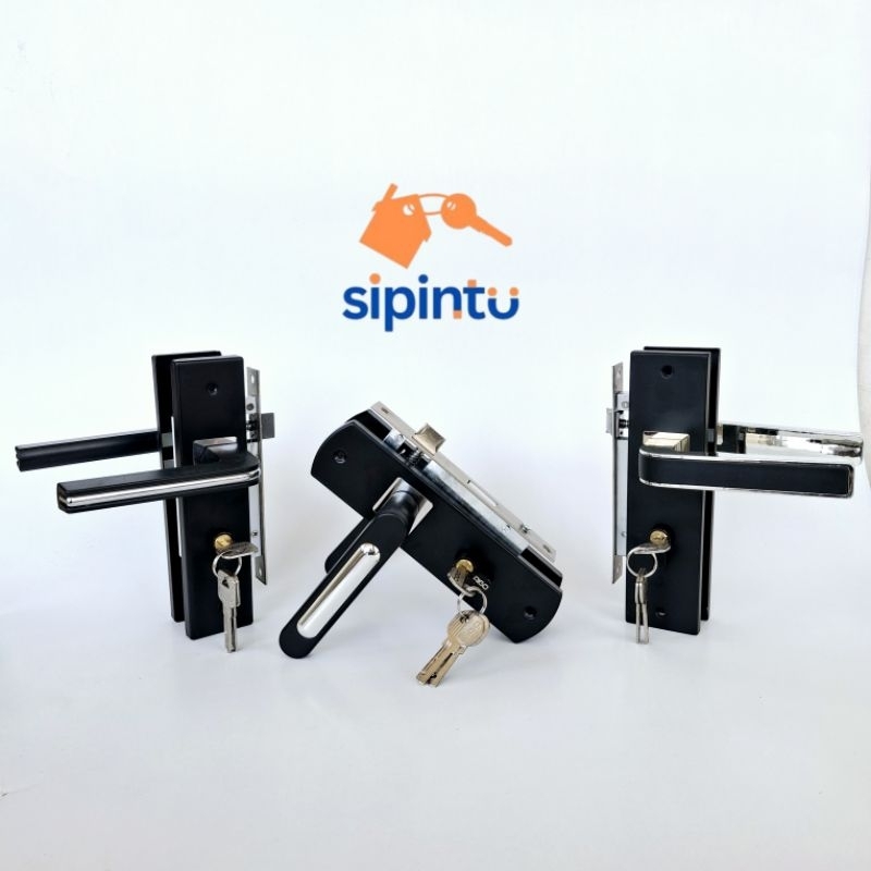 SALE Kunci Pintu 25cm Black Series Set Body Kunci Handle Set Pintu Gagang Pintu Minimalis