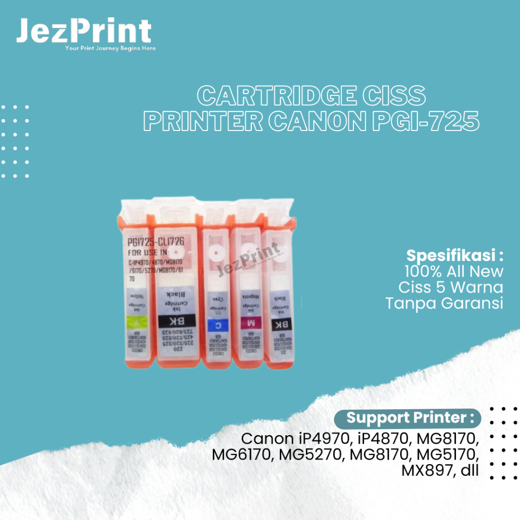 Cartridge CISS Canon ix6560 725 726 PGI725 CLI726, Infus Printer IP4970 IP4870 IP6550 IX6560 MG5170