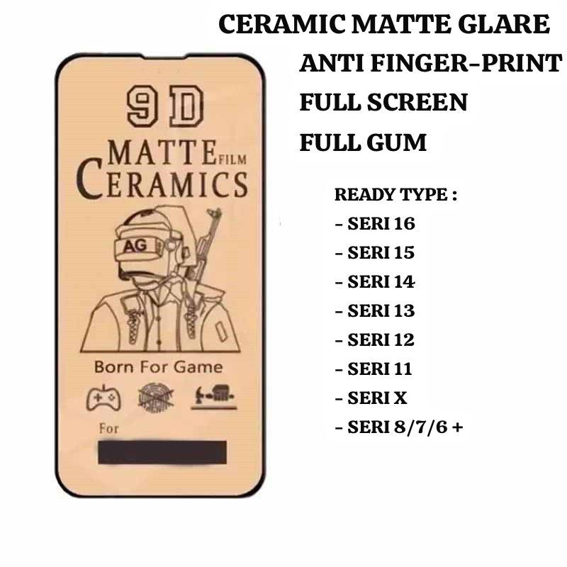 Screen Protector Ceramic Film Matte Glare Iphone 16 Promax 16e 15 Pro 15 14  Plus 14 13 Promax 13 Pr