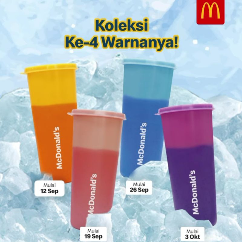 Color Changing Tumbler McDonald's McD Indonesia Kuning Merah Muda Biru Ungu Happy Meal