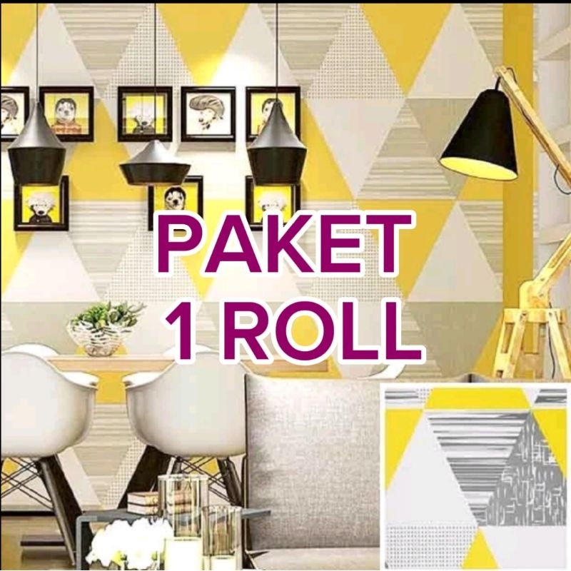 PAKET 1 ROLL WALLPAPER STICKER DINDING BRAND SOOKU-ORANGE-KCT-GA PREMIUM