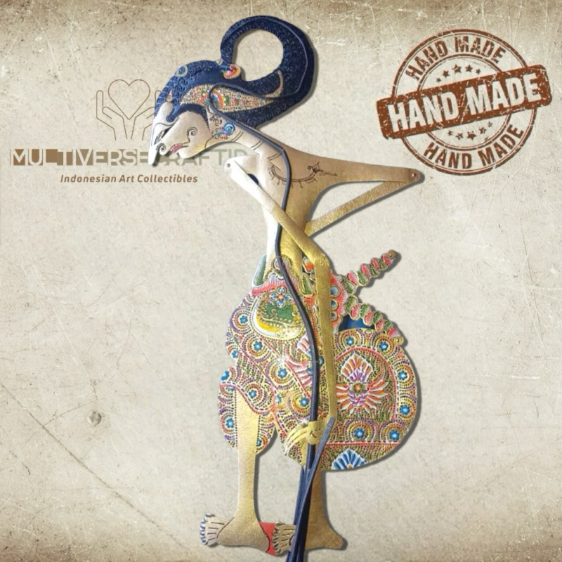 MULTIVERSECRAFTID Wayang Alusan Lawasan Arjuna Janaka Bahan Kulit Sapi Bahan Premium Kulit Asli Ukur