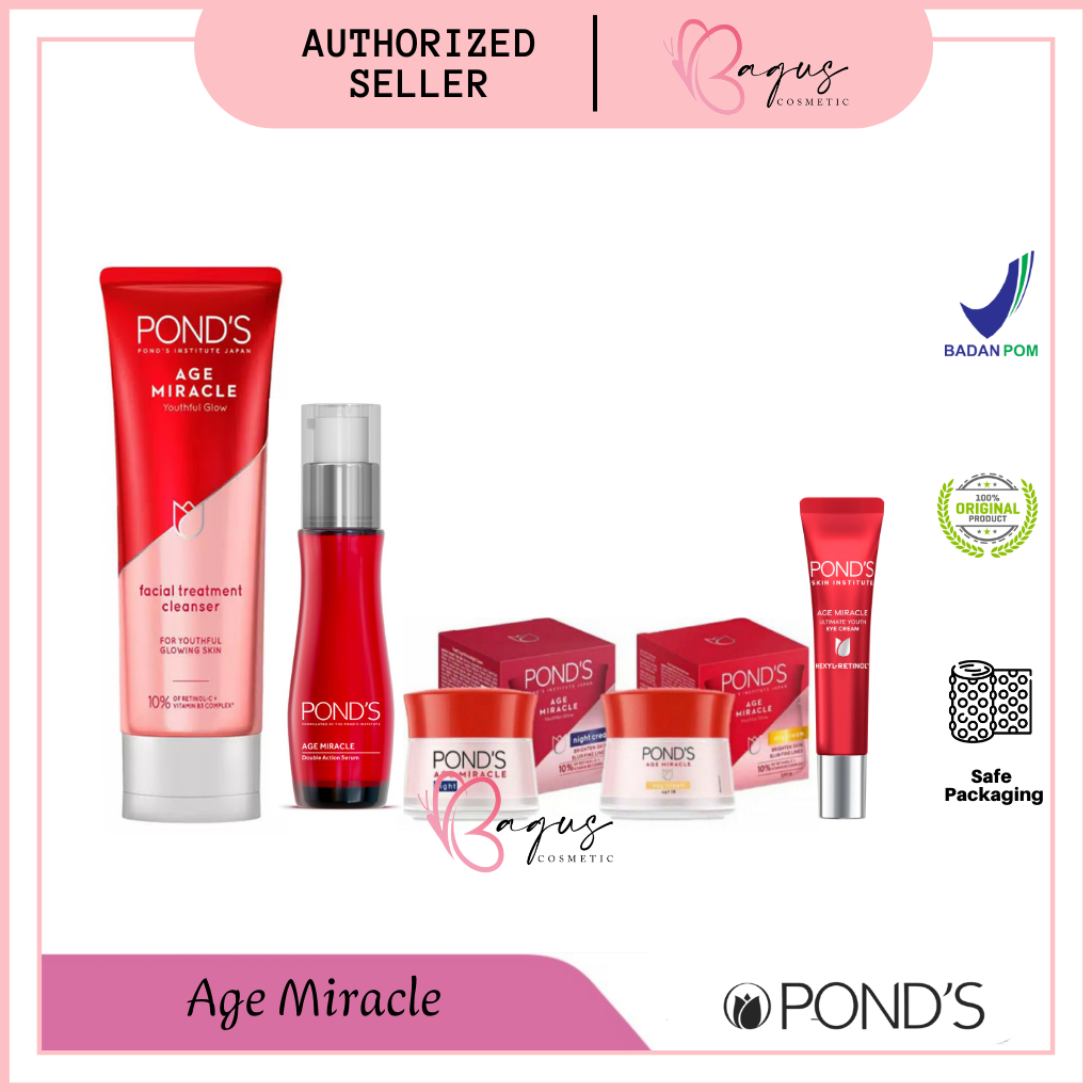 PONDS Age Miracle Ultimate Youthful Glow Night Cream Ponds Krim Malam / Krim Siang / Cleanser Sabun 