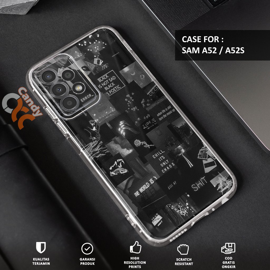 Case SAMSUNG A52 - Casing SAMSUNG A52S Motif AESTHETIC - Softcase Premium Fourside - Bening Transpar
