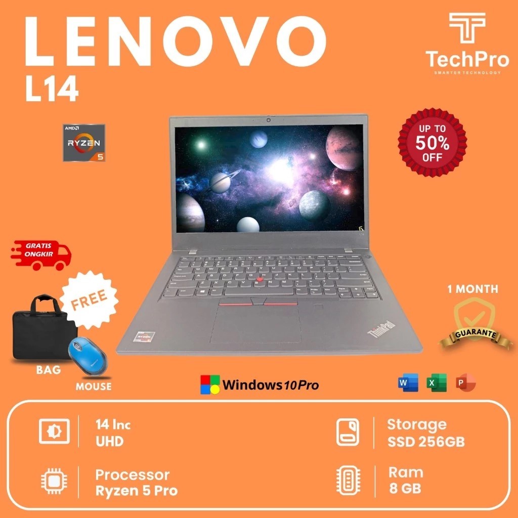 laptop gaming lenovo L14 LAPTOP GAMING MURAH AMD RYZEN 5PRO RADEON