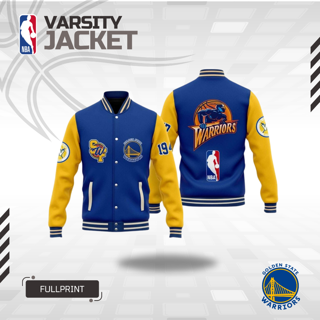 VARSITY JAKET BASKET WARRIORS GOLDEN STATE BASKETBALL