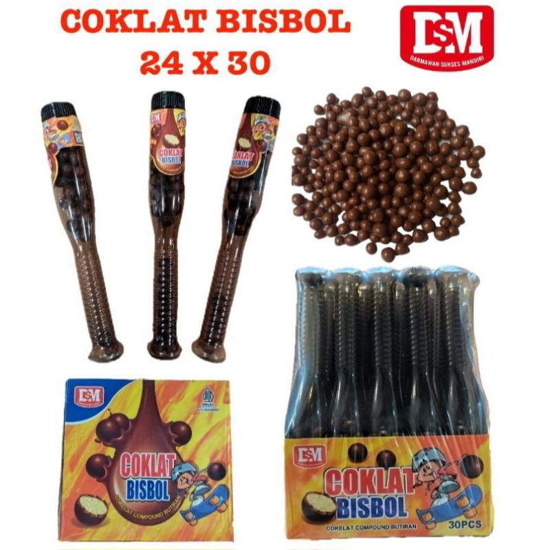 

coklat bisbol 1 pak isi 30 pcs coklat compoun butiran