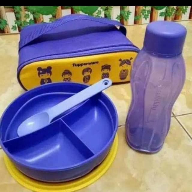 Sale  Tupperware Doll Lunch Set Kotak Makan Bekal Makan Tempat Makan Minum Botol Minum Bottle Sendok