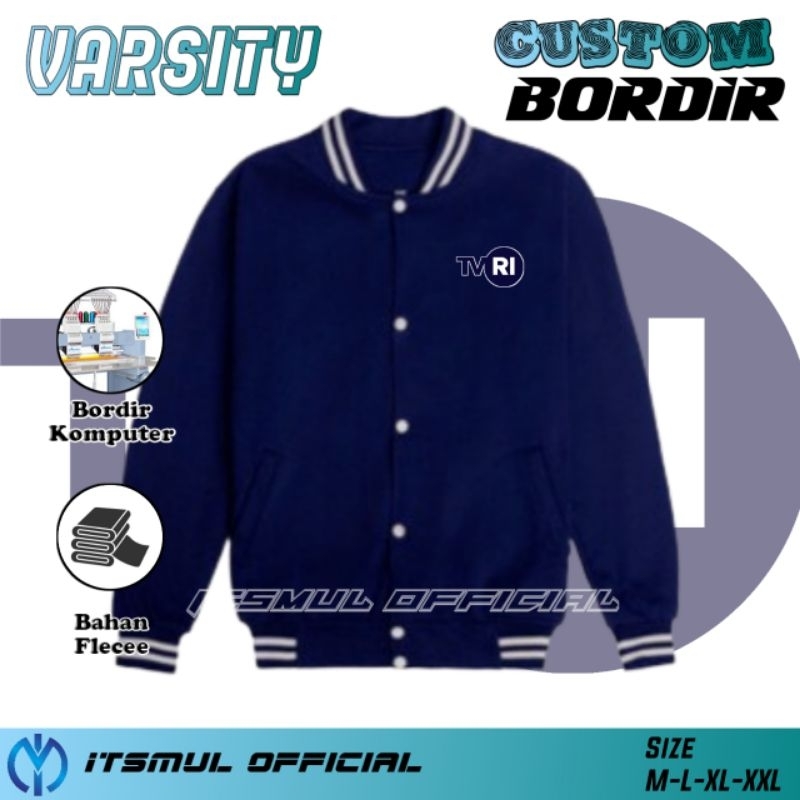 Jaket Varsity TVRI Bordir Custom