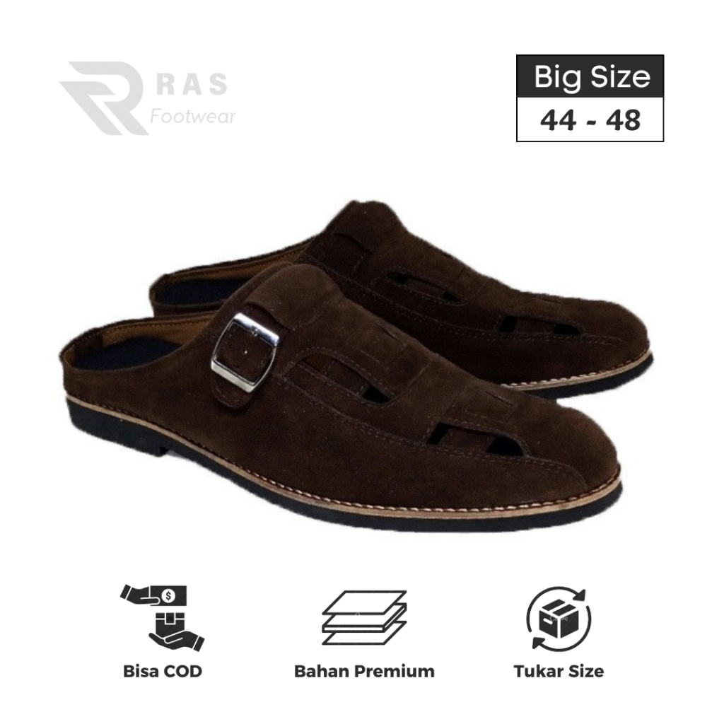 RAS Freddy - Sepatu Bustong Pria | Sepatu Pria Model Slide Selop Ukuran Besar Big Size 44-48