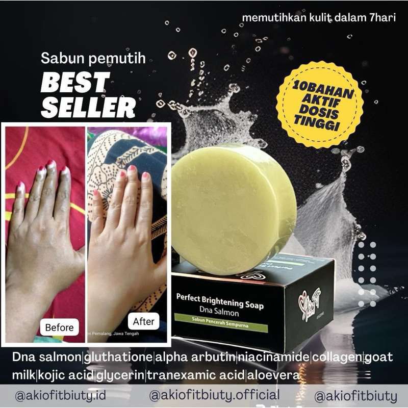 Sabun Pemutih Wajah Dan Badan Permanen Dosting Perfect Brightening Soap by Akiofit biuty