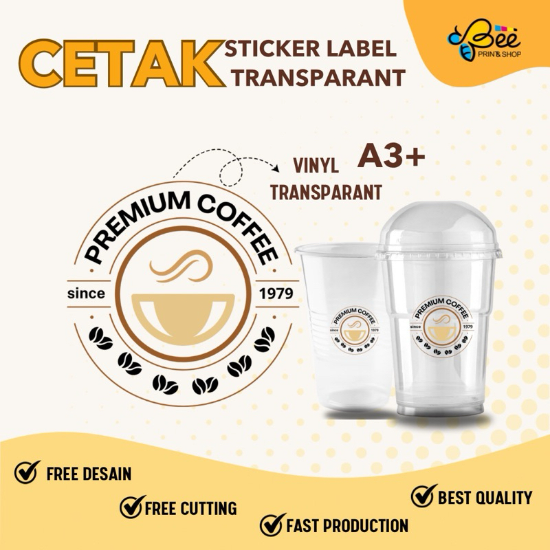 

(ADA MINIMAL ORDER) CETAK STICKER TRANSPARAN, Cetak Sticker Custom , Stiker Label , VINYL TRANSPARAN ,FREE CUTTING KISS CUT