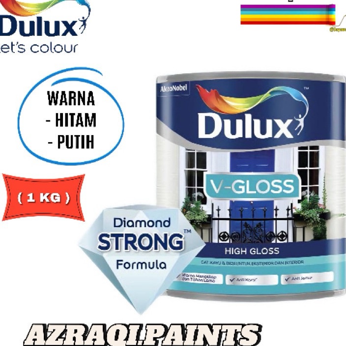 

BOMBASTIS CAT MINYAK DULUX V GLOSS 1 KG HITAM DAN PUTIH