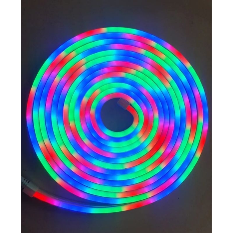 Lampu LED Neon Flex RGB 12V + Remot + Adaptor 5 Meter