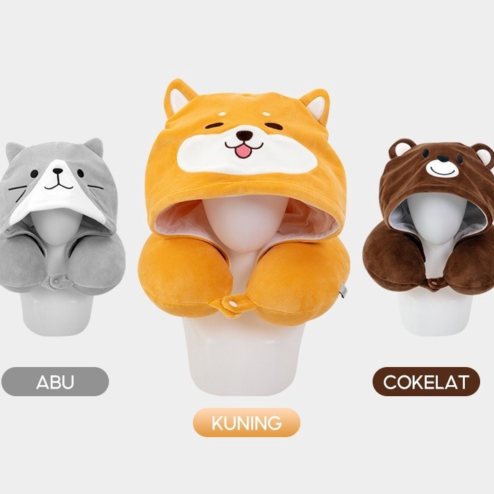 Kkb  Alba Sol Hooded Neck Pillow Bantal Leher