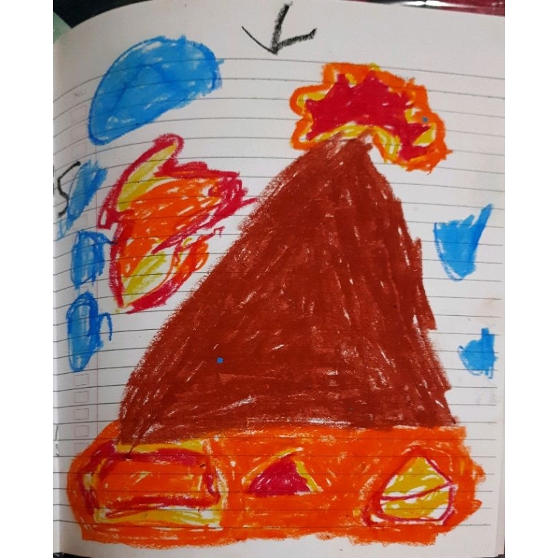 

Gambar Anak Kecil kreasi imajinasi anak kecil gambar gunung meletus