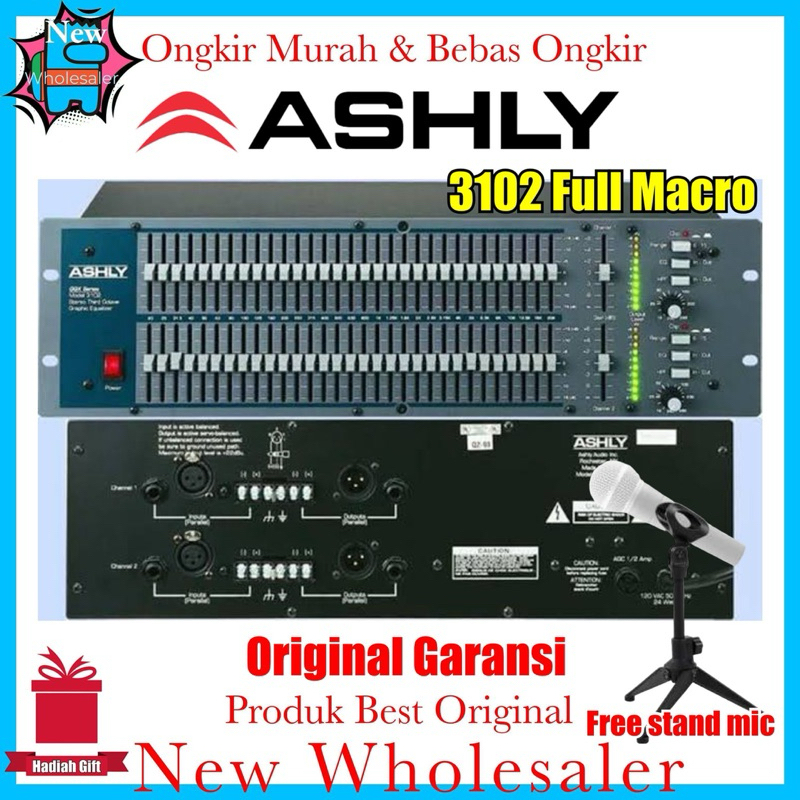 Audio Equaliser EQ Graphic 31x2 Ashly 3102 New Full Macro Original Impor Made in usa