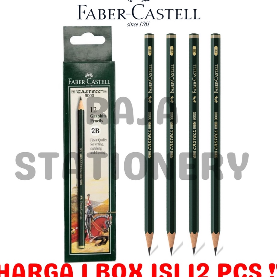 

FANTASTIS FABER CASTELL 2B WOODEN PENCIL PENSIL 2B FABER CASTELL 9 KAYU UJIAN KOMPUTER ORI LUSIN 12PCS