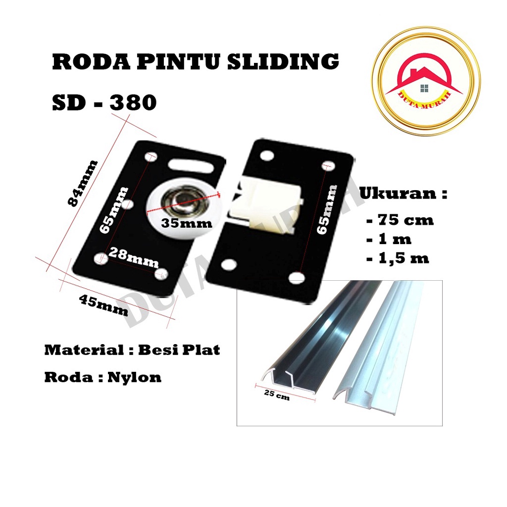 Diskon 25 Hari Ini Roda Lemari Geser SD 38  Rel Timbul SD 38 Pintu Lemari Geser Sliding A43