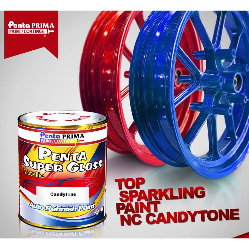 Cat Biru Candy tone Blue Penta Super Gloss Metallic Candy Tone Cat Sepeda Motor Mobil Velg
