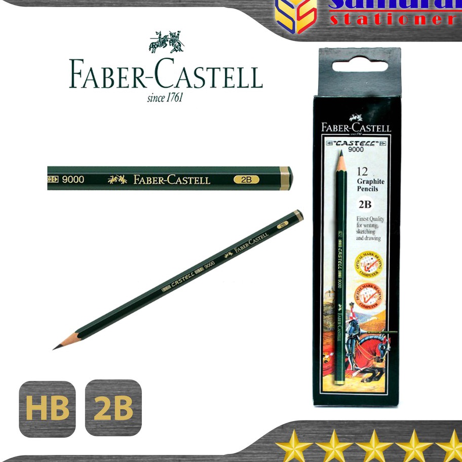 

TERBATAS Pensil Kayu Ujian FaberCastell 2B HB Asli Graphite Pencils Faber Castell Original 9