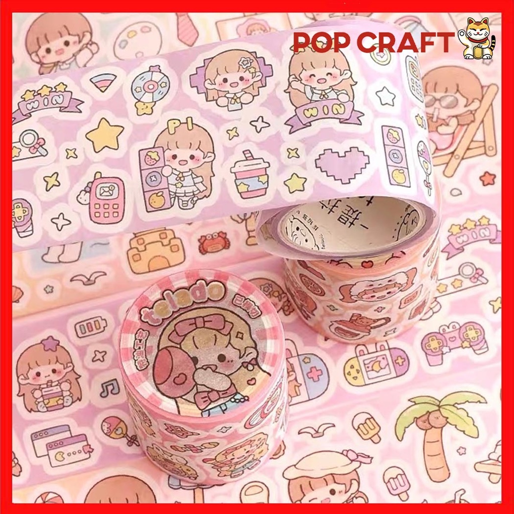 

PC Washitape Roll 3M Dodogirl Summer Life Sudah Cutting DIY Jurnal Stiker Roll Dekoratif Cute TLD133