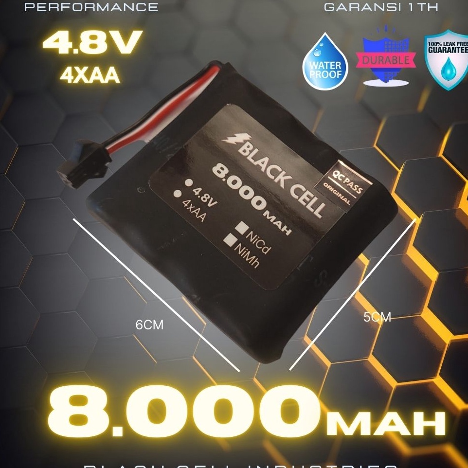 SERU Upgrade BLACK CELL 48V 8Mah NiCD NiMh 4x4AA Garansi 1th Rock Crawler Blackcell Industries Origi