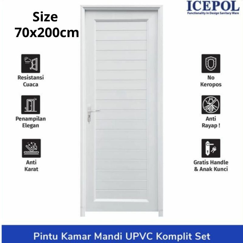 PINTU UPVC 70X200/PINTU KAMAR MANDI UPVC ICE POOL