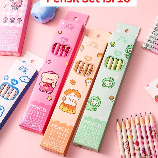 

CEPAT Pensil Set Karakter Anak Lucu isi 1pcs Alat Tulis Sekolah ST13