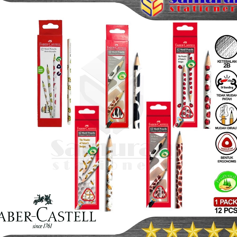 

MURAH ABIEZ Pensil Kayu FaberCastell 2B Motif Triangular Faber Castell Segitiga