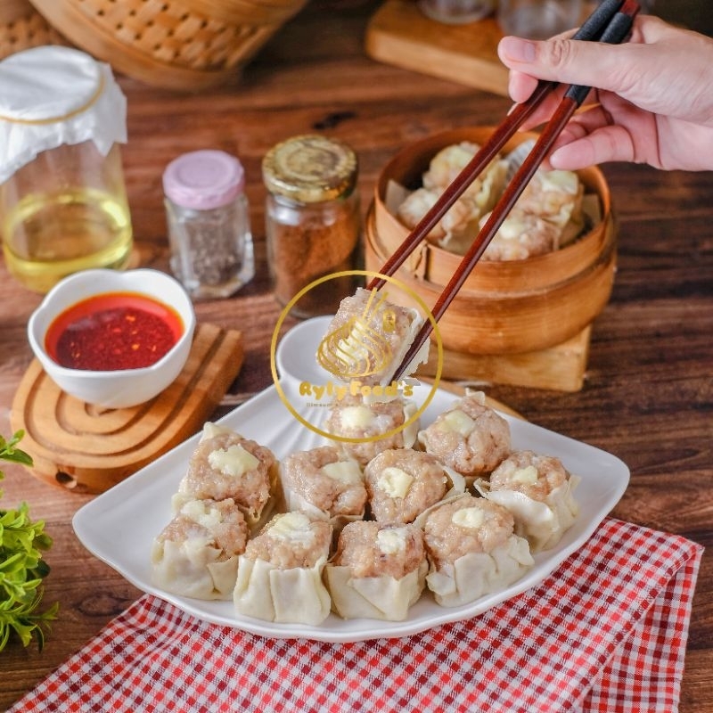 

Dimsum Halal Cheddar Chesse 100 pcs free chili oil botol 200 ml