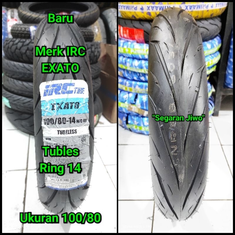 Ban tubles matic ring 14 ukuran 100/80 merk IRC exato ban belakang vario 150